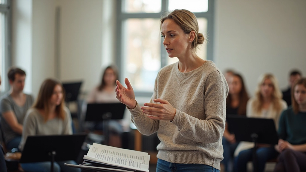 Muzikale notatie toont ritmepatroon en timing van Nederlandse zin met klemtonen gemarkeerd