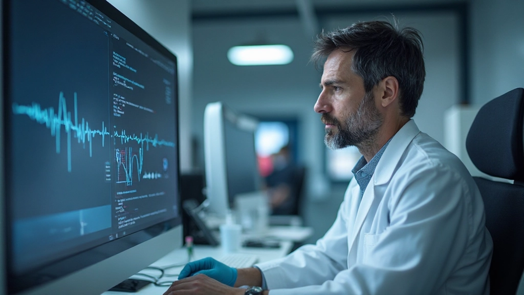 Spraakwetenschapper analyseert intonatie patronen op computerscherm in onderzoekslaboratorium